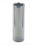 Three Eighths Inch Drive Six Point Deep Socket 18mm Metric For Auto Repair And Tool Kit Ideal For Mechanics And DIY Enthusiasts Durable 3/8 Inch Drive Socket For Tough Jobs, silver metal
