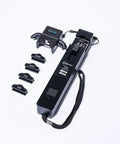 TFI-35 Pro Grade Optical Fiber Identifier with 4 adapters showing main device and interchangeable chucks, black color