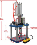 Tough As Nails Pneumatic Punch Press Machine With Crisp Digital Display Controller, measures 39.2 in tall, ideal for sheet metal punching.