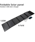 Tailgate Ready 120W Foldable Solar Panel Bag With USB And DC Ports For Camping Trails RV Adventures And Emergency Backups displayed flat