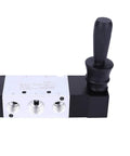 Five Port Three Position Pneumatic Manual Control Valve Easy Install With L Type Body For Air Systems 0 To 0.8 MPa Two Position Three Way Toggle Switch With Spring Return