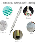 Top Shelf Tungsten Carbide Scriber Set With Embedded Magnet And Twelve Spare Tips for etching on glass, ceramics, metal, stone, tiles.