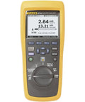 Advanced BT521 Battery Analyzer with yellow body, displaying DC voltage readings, designed for accurate field battery tests.