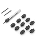 13 Piece Three Eighths Inch Double Sided HSS Spot Weld Cutter Kit With Hex Shank Drill Bits For Spot Weld Removal And Sheet Metal Panel Separator For Access Hole Cutting, set view