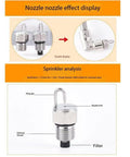 Front view of chrome cleaning nozzle with external thread and filter; two nozzles shown for high-pressure spraying