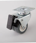 Heavy Duty Twin Wheel Swivel Casters With Locking Brake For Industrial Carts And Workbenches Bulletproof Steel Build close-up.