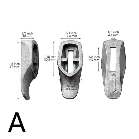 Stainless Steel Knife Finger Guard Set A And B For DIY Knifemaking with measurements showing precise blade hole fit
