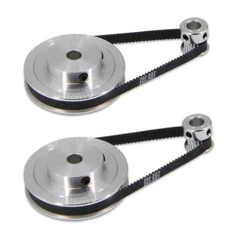 Durable Aluminum GT2 Timing Pulleys Set 20T And 80T 8mm Bore 6mm Width Belt Included, CNC 3D Printer Synchronous Wheel Kit