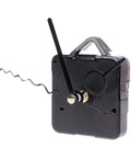Quartz Clock Movement Kit With Hands For DIY Wall Clock Repair showing black plastic and aluminum construction