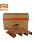 Tough As Nails Workhorse A Type Carton Closing Staples With 1 3 8 Inch Crown And 3 4 Inch Leg Copper Finish in packaging.