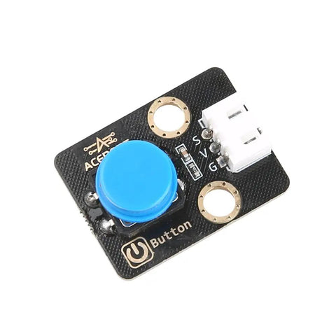 Six Pack Button Modules For Arduino And ESP32 With Tactile Switches And Easy Plug And Play Design For Quick Prototyping In Robotics And Electronics Projects At Home Or Lab, single blue tactile button module with 3-pin connector