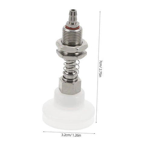 Close-up of 8 Pcs Heavy Duty Pneumatic Suction Cup Vacuum Gripper Set For Industrial Manipulator Arms with spring and fittings.