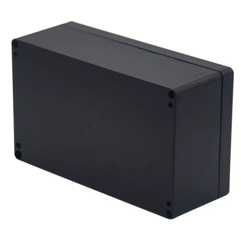 Side view of an IP65 Waterproof ABS Project Box Junction Enclosure For Outdoor DIY Electronics 7.87 X 4.72 X 2.95 Inches.