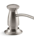 16 Ounce Kitchen Sink Soap Dispenser In Durable Solid Brass With Vibrant Stainless Finish, Transitional Style, Above Counter Refill