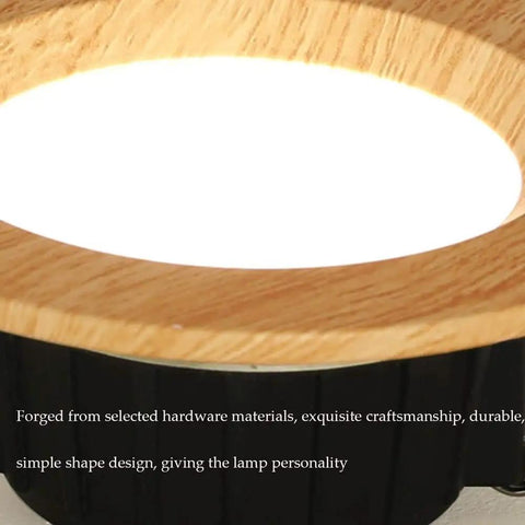 JUDYSSY 11Pack Wood Color Round Recessed Downlight retrofit LED Recessed Lighting close-up view of aluminum baffle trim design.
