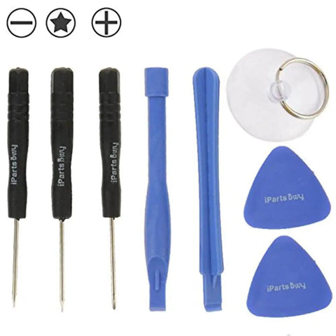 No Sweat Smartphone Fix Kit 8 In 1 Pro Cellphone Repair Tools With Heavy Duty Suction Cup including precision drivers and pry tools.
