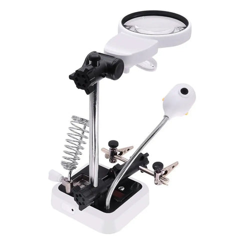 Upgrade Your Phone Repair Game With This Heavy Duty Magnetic Helping Hands Clamp with adjustable clamps and built-in magnifying glass.
