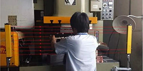 Built Tough Safety Light Curtain With Controller And Cable Ten Beams Protection Height 360mm Total Height 430mm in use