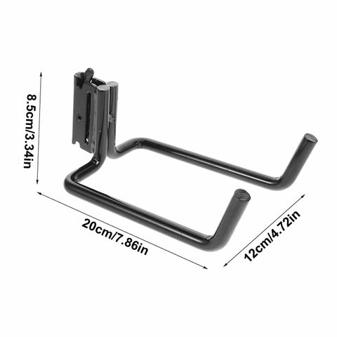 E Track Heavy Duty J Hook Hanger For Shovels And Long Handled Tools Durable Steel Tool Hanger dimensions shown
