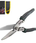 Heavy Duty 8.5 Inch Industrial Scissors With Serrated CRV Blades Aviation Tin Snips Featuring Built In Hex Wrench And Safety Lock