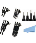 Three Way Adjustable Extension Pivot Arm Mount For Action Cameras Like 11 10 9 8 7 6 5 Black Session 5 4 Long And Short Extensions For Vertical Or Horizontal Angles Durable High-Impact ABS Rugged For Skiing Surfing Racing, four pivot arms and screws