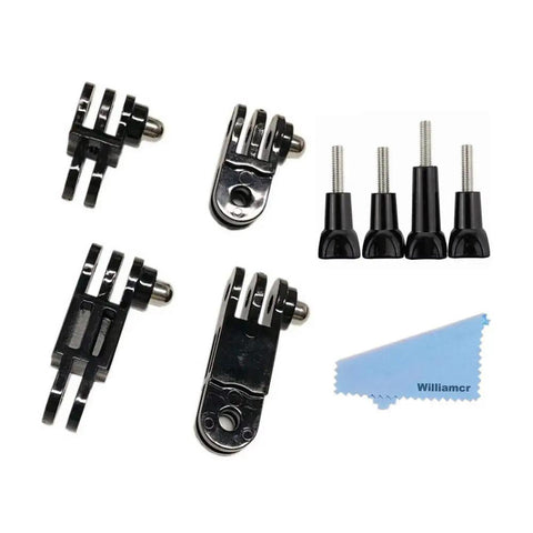 Three Way Adjustable Extension Pivot Arm Mount For Action Cameras Like 11 10 9 8 7 6 5 Black Session 5 4 Long And Short Extensions For Vertical Or Horizontal Angles Durable High-Impact ABS Rugged For Skiing Surfing Racing, four pivot arms and screws