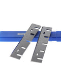 Two Pack 1806B Planer Blades And Reversible Cutter Knives For Woodworking Machinery Heavy Duty Hss Steel in blue case.