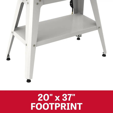 16 Inch Drum Sander With Open Stand For Heavy Duty Woodworking, 1-1/2 HP, 115V Single Phase, showing base footprint at 20 x 37 inches