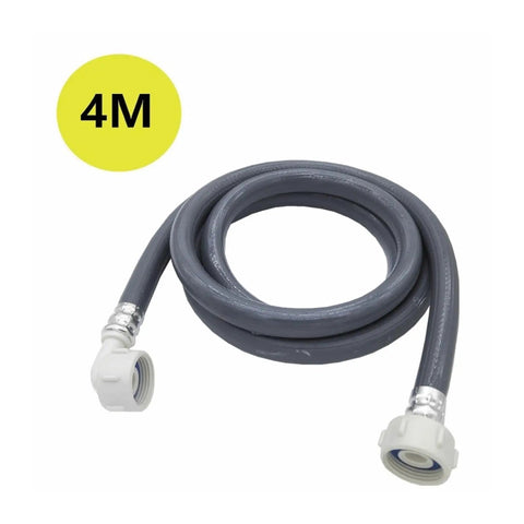 High Pressure 3/4 Inch Washing Machine Inlet Hose with Secure Nut and Washer, 4M European Water Connector, Garden Supply Pipe