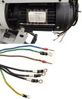 Close-up of 1.5 HP motor for 13 Inch 3 Phase Cold Saw Metal Cutter with wiring connections, part of a heavy duty workhorse.