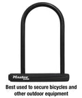Black U Lock With Key For Bicycles And Outdoor Gear Heavy Duty Hardened Steel Body Standard Size Anti Theft Bike Lock
