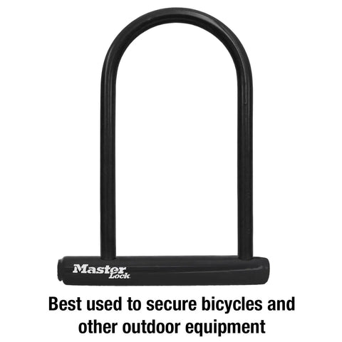 Black U Lock With Key For Bicycles And Outdoor Gear Heavy Duty Hardened Steel Body Standard Size Anti Theft Bike Lock