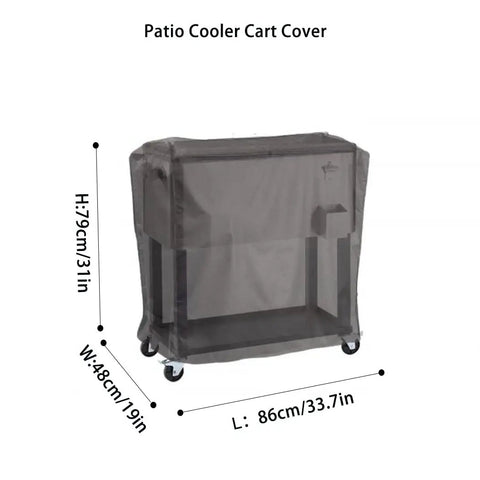 Waterproof 210D Patio Cooler Cart Cover Fits 33W X 19D X 31H For 80 Qt Rolling Coolers With Wheels Fits Most Styles UV Resistant