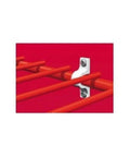 Metal Shelf Clips For Wire Shelving 48 Pack Rock Solid Heavy Duty Easy Install White Finish holding red wires securely