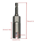 Close-up of a 4 Piece Heavy Duty Wing Nut Socket Set With Quarter Inch Hex Shank Power Driver for quick bolt removal.