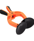 Phone Screen Opening Tool With Durable Suction Cup And LCD Separation Pliers For Quick DIY Repairs Wide Model Compatibility Time Saving Screen Removal Kit For Techies And Pros with orange handle and black grips on white background.