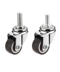 1 Inch Silent Swivel Rubber Wheel Caster With T Nut M6x15mm Stem For Furniture Workbench Table And Cabinet 360 Degree