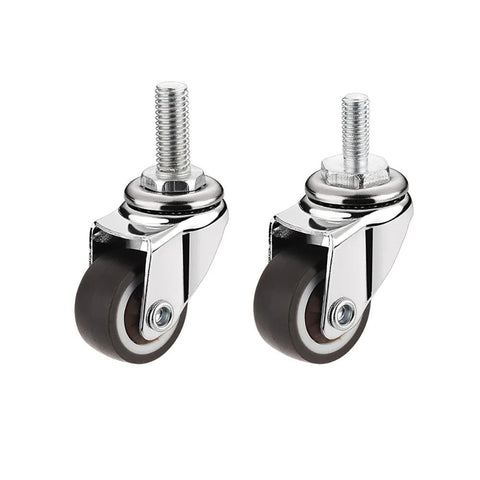 1 Inch Silent Swivel Rubber Wheel Caster With T Nut M6x15mm Stem For Furniture Workbench Table And Cabinet 360 Degree