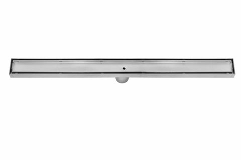 32 Inch Stainless Steel Linear Shower Drain Kit With Tile Insert Grate No Sweat Install 9 GPM Water Flow Tile Ready Channel Drain For Modern Bathrooms
