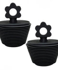 2 Pack Universal Silicone Bathtub Drain Stopper Plug For Tub And Sink Drains Black With No Fuss Seal Durable Universal Fit Easy