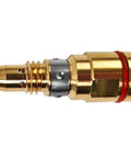 Snazzy 5-Pack Gas Diffuser Fit For Miller MDX Mig Welding Guns, brass nozzle with red ring for optimal gas flow control.