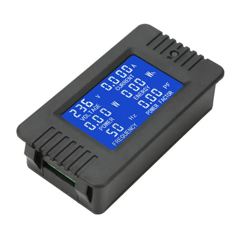 Hella Reliable Digital Voltmeter Ammeter Monitor With CT Sensor For Home Appliance Energy Tracking Straight Up Precision display showing voltage and current readings.
