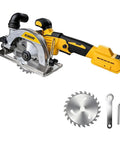 Professional 20V Cordless Circular Saw Built To Cut Clean Across Plywood OSB And Dimensional Lumber A Shop Floor Essential For Roof Framing Or Weekend Warrior Diy Renovation Jobs No Battery Included with blade and accessories.