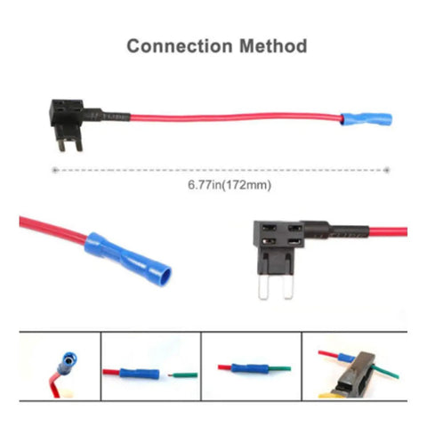 12V Car Add A Circuit Fuse Tap Adapter 15A Blade Fuse Holder 5 Pack Quick Install ATO ATT Mini Tap For Auto Electrical Wiring