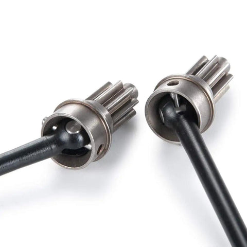 Close-up of Front CVD Axle Shaft Set With Portal Drive Input Gear for 1 to 10 RC TRX 4 Beef Up Your Driveline in steel.
