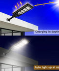 Solar Street Light With Motion Sensor No Wire Setup 60000 Lumens Dusk To Dawn LED Outdoor Flood Light IP65 Waterproof