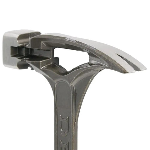 Close-up of Workhorse 22 Ounce 18 Inch Steel Smooth Face Hammer with Zero Vibe Vibration Reduction and I-Beam construction.