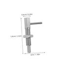Top Shelf Stainless Steel L Handle Spring Plunger Pin Knockout Security Lock, dimensions shown for lightweight safety catch.