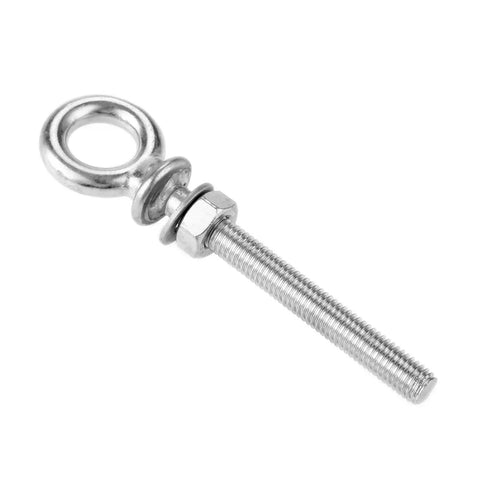 Heavy-Duty Marine Grade 316 Stainless Steel Lifting Eye Bolts Set With Nuts And Washers, Long Eyebolts For Boat Rigging, Includes M10x100 And M12x120, Corrosion-Resistant, Easy Install, Durable Industrial Hardware, stainless eye bolt with nut and washer
