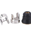 Premium 24-Piece Plasma Cutting Consumables Kit For PT40 CUT55 CUT65 Torches featuring three plasma cutting nozzles and tips.